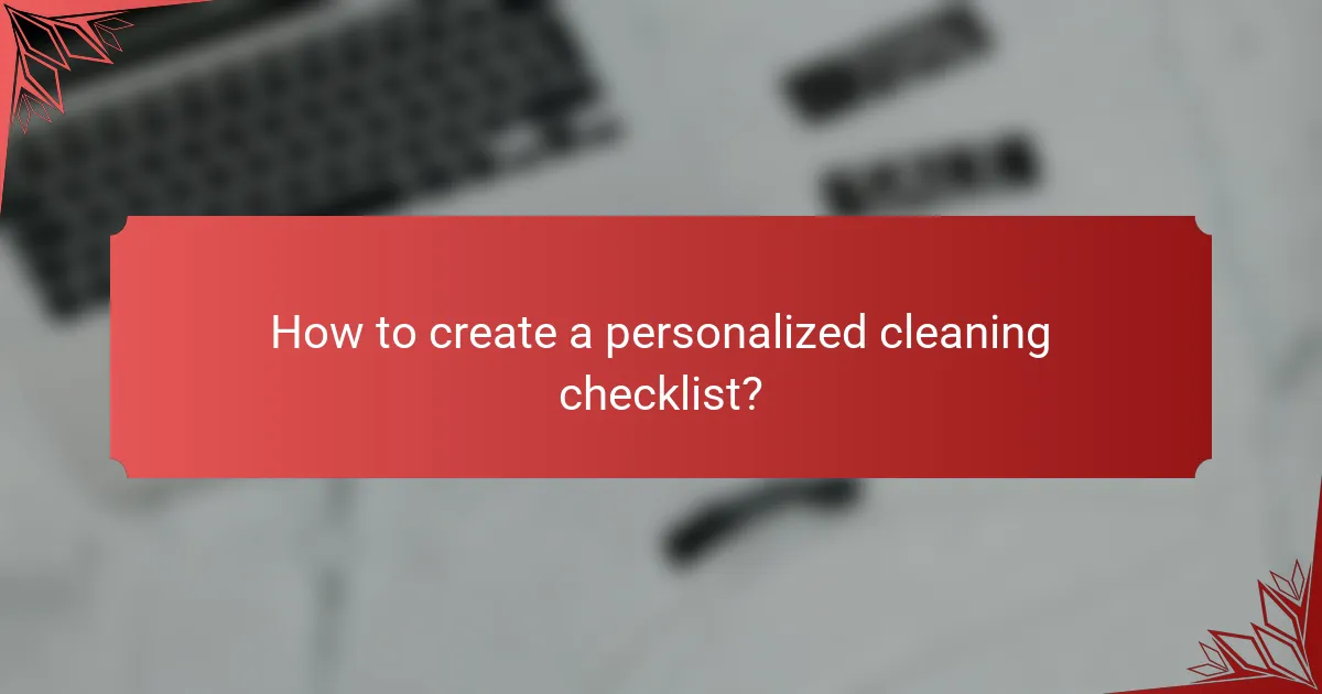 How to create a personalized cleaning checklist?