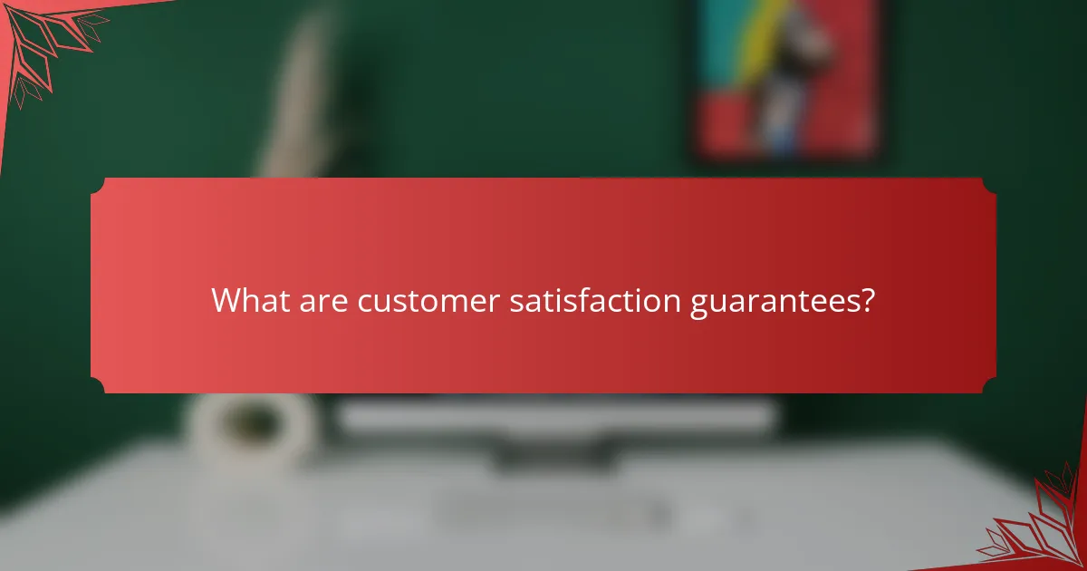 What are customer satisfaction guarantees?