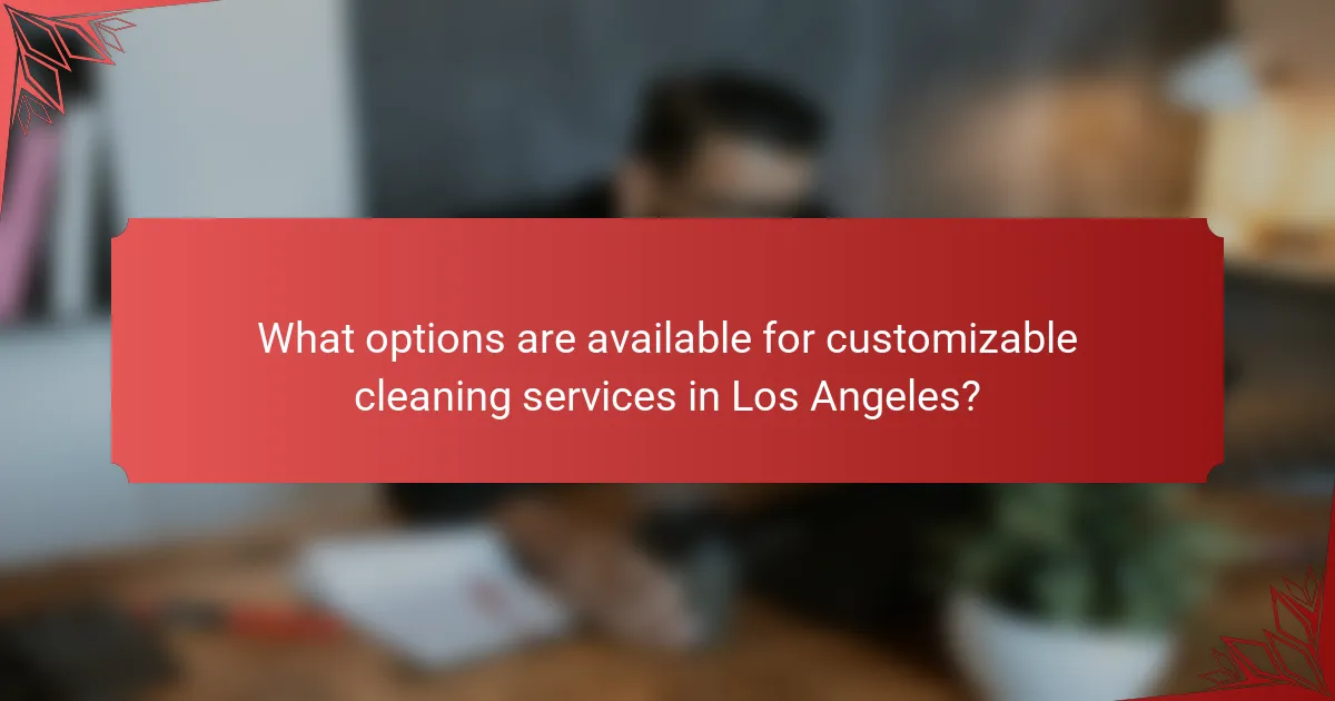 What options are available for customizable cleaning services in Los Angeles?